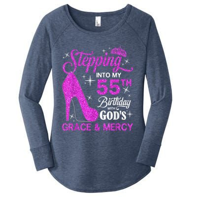 Stepping Into My 55th Birthday With God's Grace And Mercy Women's Perfect Tri Tunic Long Sleeve Shirt