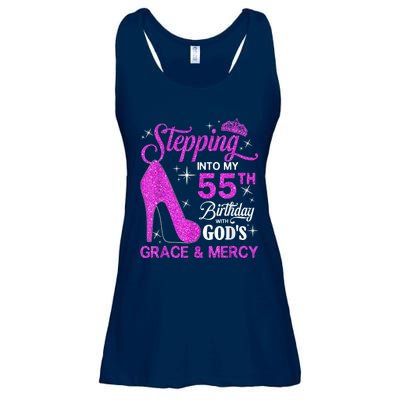 Stepping Into My 55th Birthday With God's Grace And Mercy Ladies Essential Flowy Tank