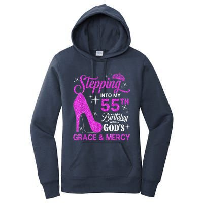 Stepping Into My 55th Birthday With God's Grace And Mercy Women's Pullover Hoodie