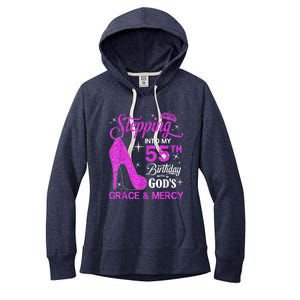 Stepping Into My 55th Birthday With God's Grace And Mercy Women's Fleece Hoodie