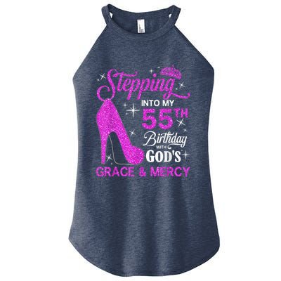 Stepping Into My 55th Birthday With God's Grace And Mercy Women's Perfect Tri Rocker Tank