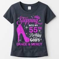 Stepping Into My 55th Birthday With God's Grace And Mercy Womens T-Shirt