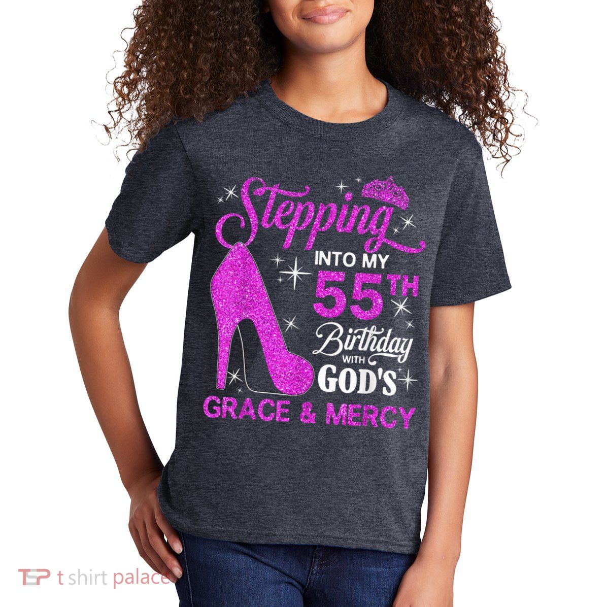 Stepping Into My 55th Birthday With God's Grace And Mercy Kids T-Shirt