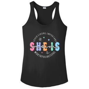 She Is Mom Lovely Strong Important Worthy Beautiful Funny Gift Ladies PosiCharge Competitor Racerback Tank