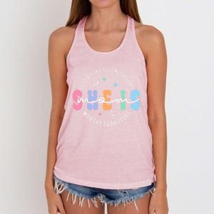 She Is Mom Lovely Strong Important Worthy Beautiful Funny Gift Women's Knotted Racerback Tank