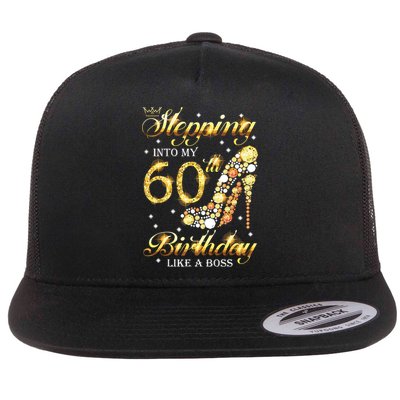 Stepping Into My 60 Birthday Like A Boss 60th BDay Party Flatbill Hat