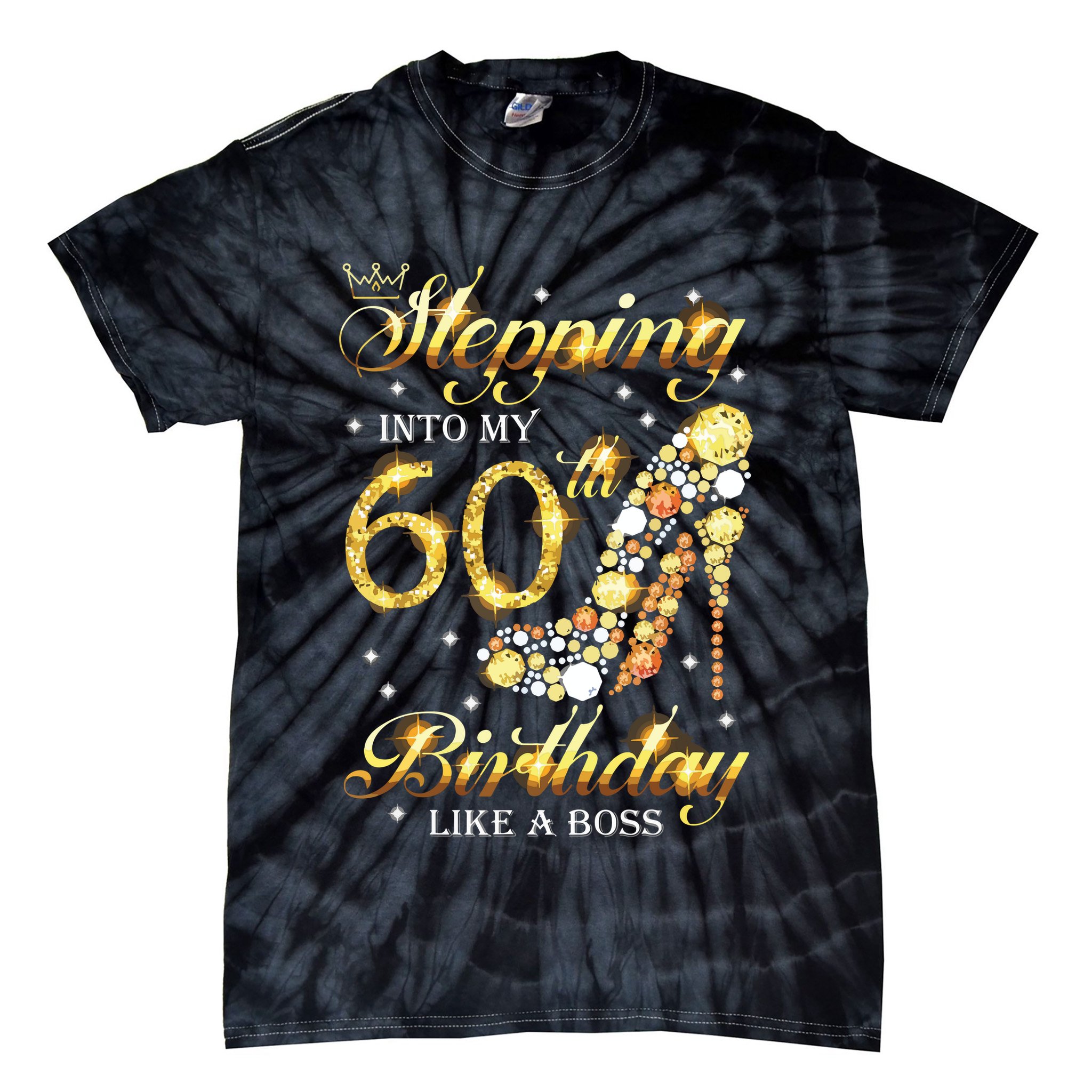 Stepping Into My 60 Birthday Like A Boss 60th BDay Party Tie-Dye T-Shirt