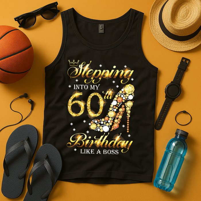 Stepping Into My 60 Birthday Like A Boss 60th BDay Party Tank Top