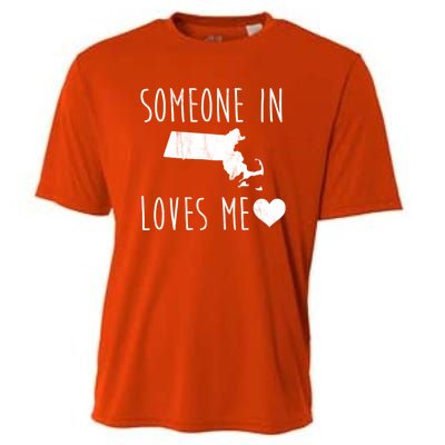 Someone In Massachusetts Loves Me! Cute State Gift Cooling Performance Crew T-Shirt