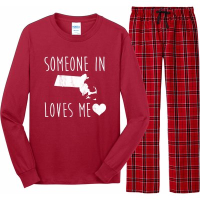 Someone In Massachusetts Loves Me! Cute State Gift Long Sleeve Pajama Set