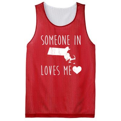 Someone In Massachusetts Loves Me! Cute State Gift Mesh Reversible Basketball Jersey Tank