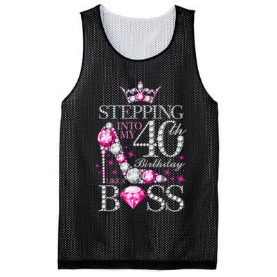 Stepping Into My 40th Birthday Like A boss Mesh Reversible Basketball Jersey Tank