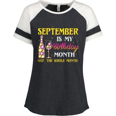 September Is My Birthday Month Yep The Whole Month Enza Ladies Jersey Colorblock Tee