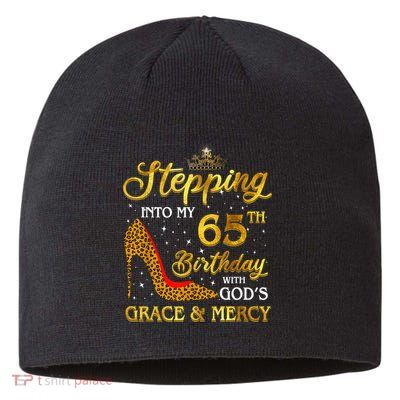 Stepping Into My 65th Birthday Present Gift Girl Wo 65 Year Old Sustainable Beanie