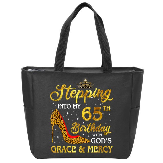 Stepping Into My 65th Birthday Present Gift Girl Wo 65 Year Old Zip Tote Bag