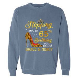 Stepping Into My 65th Birthday Present Gift Girl Wo 65 Year Old Garment-Dyed Sweatshirt