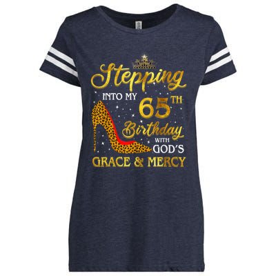 Stepping Into My 65th Birthday Present Gift Girl Wo 65 Year Old Enza Ladies Jersey Football T-Shirt