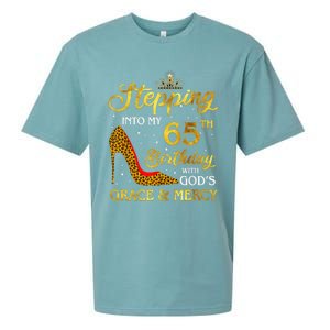 Stepping Into My 65th Birthday Present Gift Girl Wo 65 Year Old Sueded Cloud Jersey T-Shirt