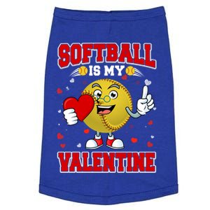 Softball Is My Valentine Softball Ball Heart Valentine's Day Gift Doggie Tank