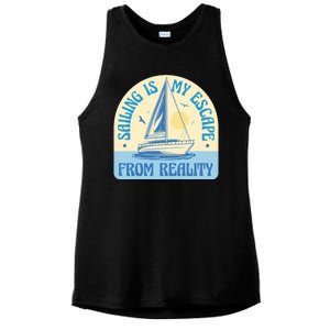 Sailing Is My Escape From Reality Ladies PosiCharge Tri-Blend Wicking Tank