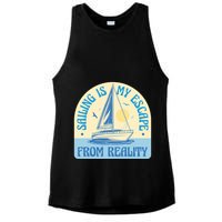 Sailing Is My Escape From Reality Ladies PosiCharge Tri-Blend Wicking Tank