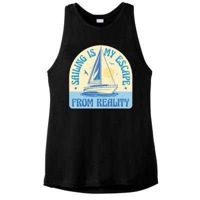 Sailing Is My Escape From Reality Ladies PosiCharge Tri-Blend Wicking Tank