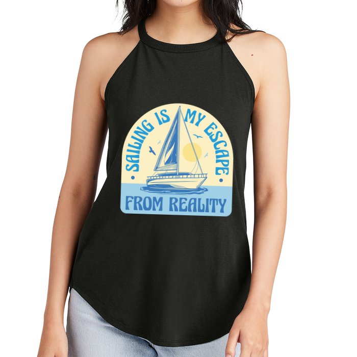 Sailing Is My Escape From Reality Women's Perfect Tri Rocker Tank