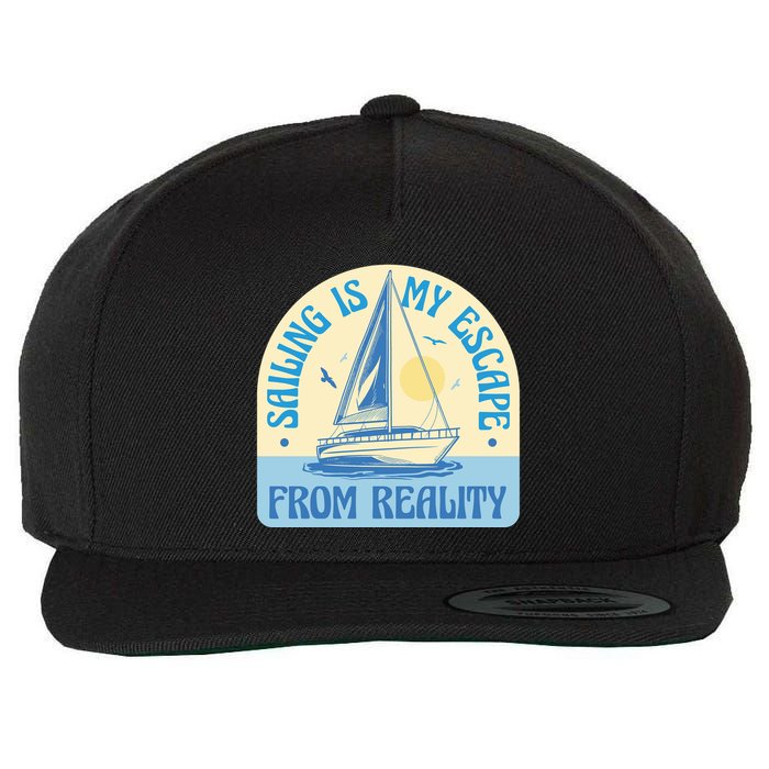 Sailing Is My Escape From Reality Wool Snapback Cap