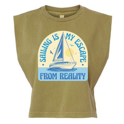 Sailing Is My Escape From Reality Garment-Dyed Women's Muscle Tee