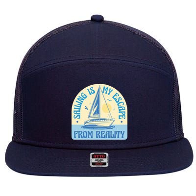 Sailing Is My Escape From Reality 7 Panel Mesh Trucker Snapback Hat