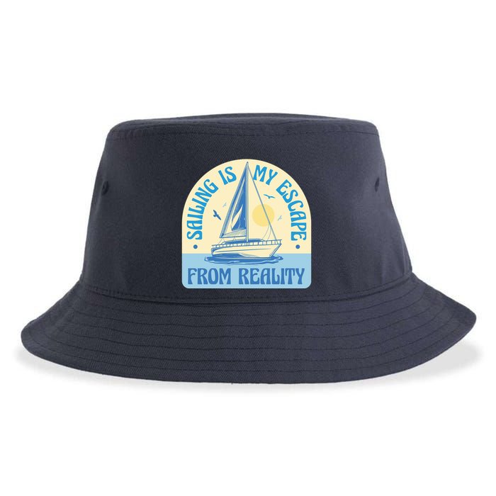 Sailing Is My Escape From Reality Sustainable Bucket Hat
