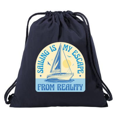 Sailing Is My Escape From Reality Drawstring Bag