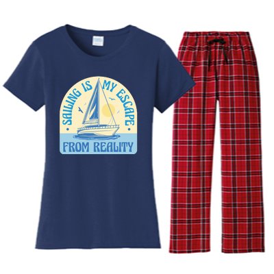 Sailing Is My Escape From Reality Women's Flannel Pajama Set