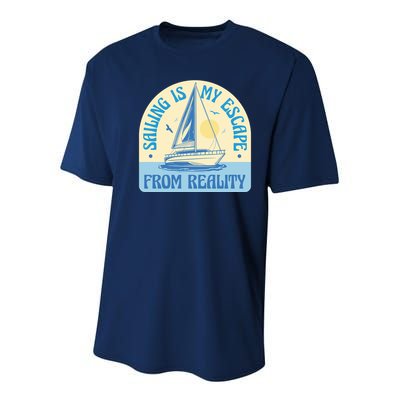Sailing Is My Escape From Reality Youth Performance Sprint T-Shirt