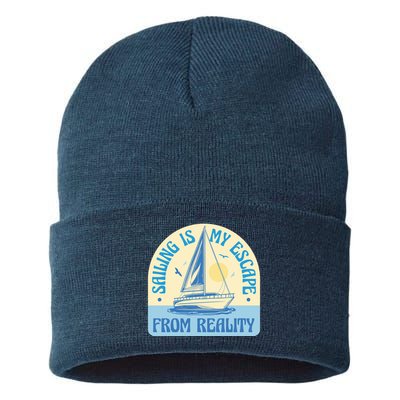 Sailing Is My Escape From Reality Sustainable Knit Beanie