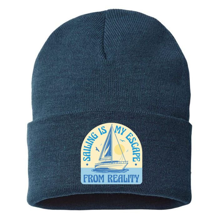 Sailing Is My Escape From Reality Sustainable Knit Beanie