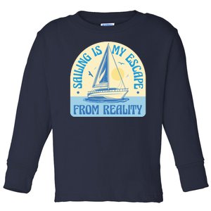 Sailing Is My Escape From Reality Toddler Long Sleeve Shirt