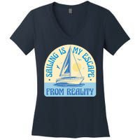 Sailing Is My Escape From Reality Women's V-Neck T-Shirt