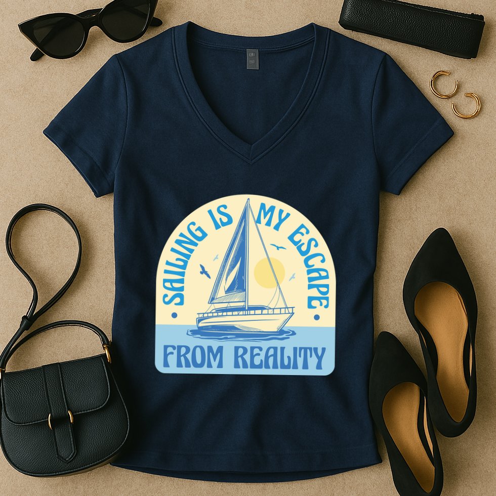 Sailing Is My Escape From Reality Women's V-Neck T-Shirt