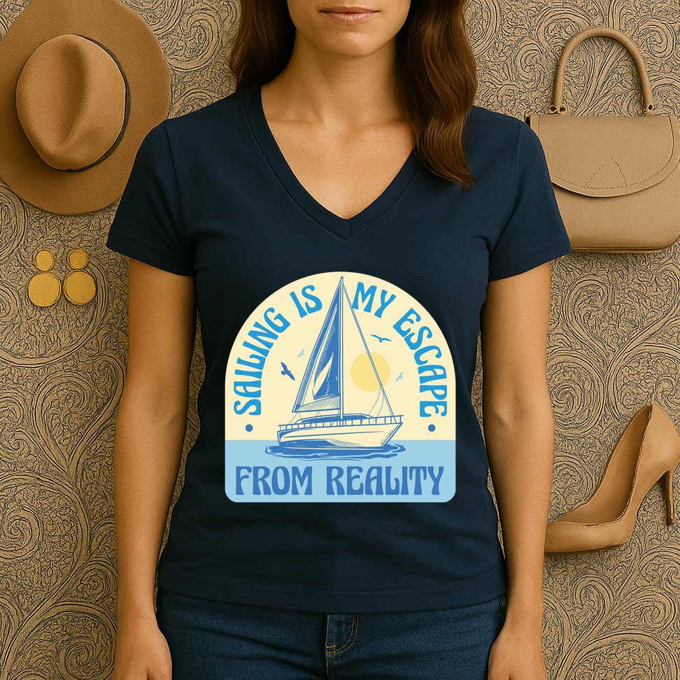 Sailing Is My Escape From Reality Women's V-Neck T-Shirt