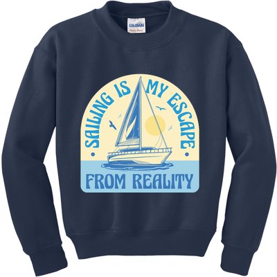 Sailing Is My Escape From Reality Kids Sweatshirt
