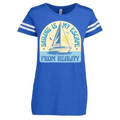 Sailing Is My Escape From Reality Enza Ladies Jersey Football T-Shirt