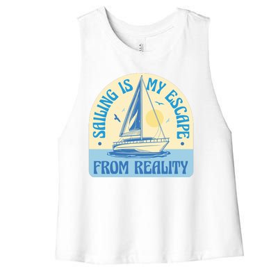 Sailing Is My Escape From Reality Women's Racerback Cropped Tank