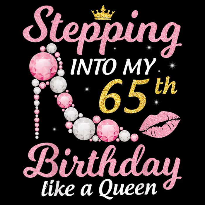 Stepping Into My 65th Birthday Like A Queen Happy To Me Mom Drawstring Bag