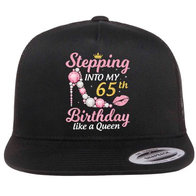 Stepping Into My 65th Birthday Like A Queen Happy To Me Mom Flatbill Hat