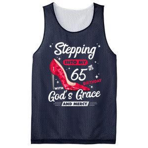 Stepping Into My 65th Birthday With God's Grace And Mercy Mesh Reversible Basketball Jersey Tank