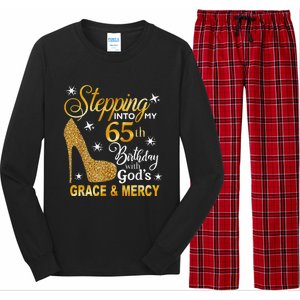 Stepping into my 65th birthday with God's grace & Mercy Long Sleeve Pajama Set