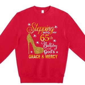 Stepping into my 65th birthday with God's grace & Mercy Premium Crewneck Sweatshirt