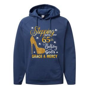 Stepping into my 65th birthday with God's grace & Mercy Performance Fleece Hoodie