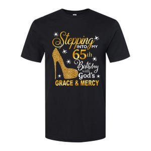 Stepping into my 65th birthday with God's grace & Mercy Softstyle CVC T-Shirt